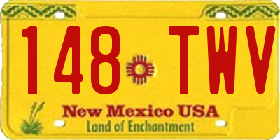 NM license plate 148TWV