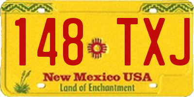 NM license plate 148TXJ