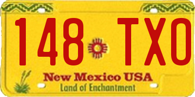 NM license plate 148TXO