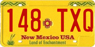 NM license plate 148TXQ
