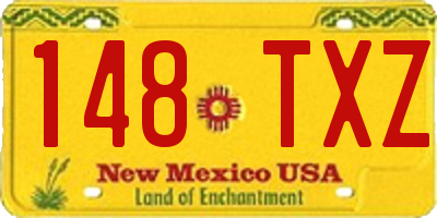 NM license plate 148TXZ