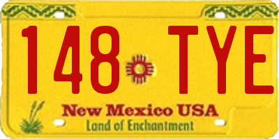 NM license plate 148TYE