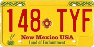 NM license plate 148TYF