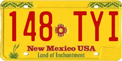 NM license plate 148TYI
