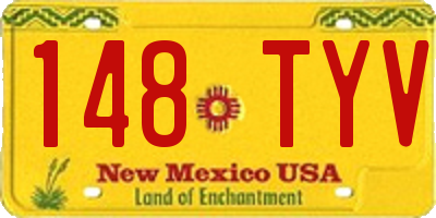 NM license plate 148TYV
