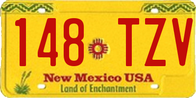 NM license plate 148TZV