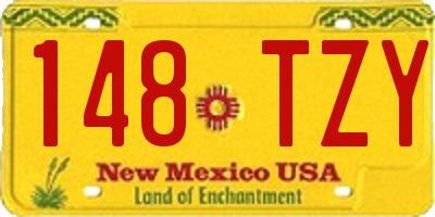 NM license plate 148TZY