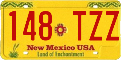 NM license plate 148TZZ