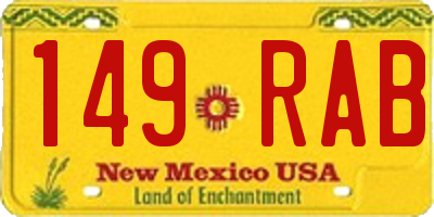 NM license plate 149RAB