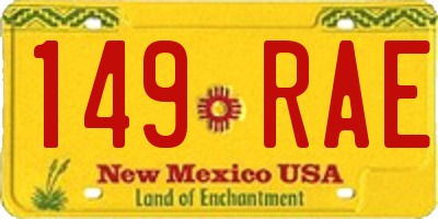 NM license plate 149RAE