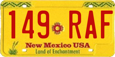 NM license plate 149RAF