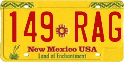 NM license plate 149RAG