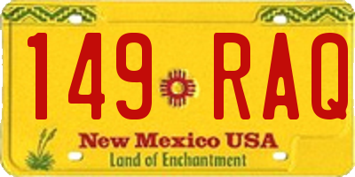 NM license plate 149RAQ