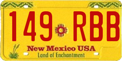NM license plate 149RBB