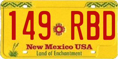 NM license plate 149RBD