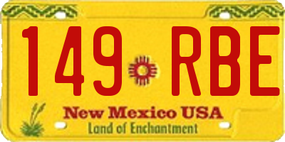 NM license plate 149RBE
