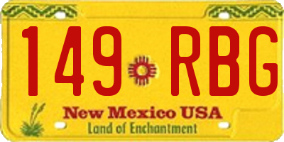 NM license plate 149RBG