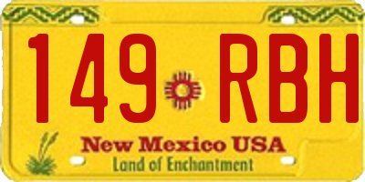 NM license plate 149RBH