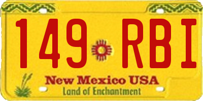 NM license plate 149RBI