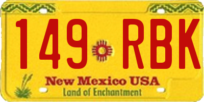 NM license plate 149RBK