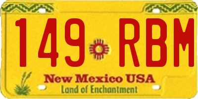 NM license plate 149RBM