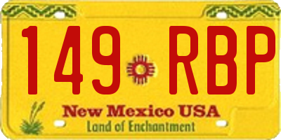 NM license plate 149RBP