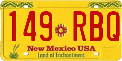 NM license plate 149RBQ