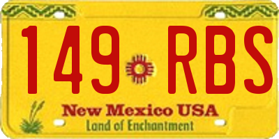 NM license plate 149RBS