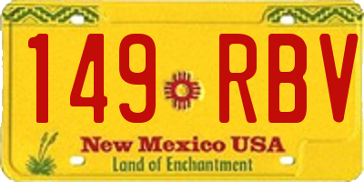 NM license plate 149RBV