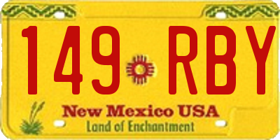 NM license plate 149RBY