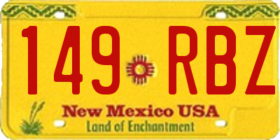 NM license plate 149RBZ