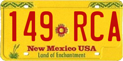 NM license plate 149RCA