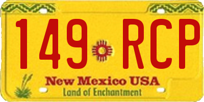 NM license plate 149RCP