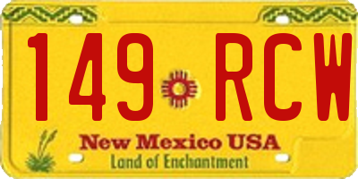 NM license plate 149RCW