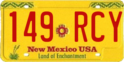 NM license plate 149RCY
