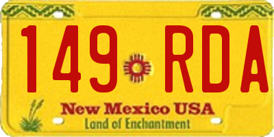 NM license plate 149RDA