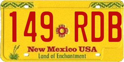 NM license plate 149RDB