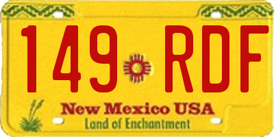 NM license plate 149RDF