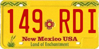 NM license plate 149RDI