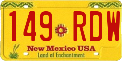 NM license plate 149RDW