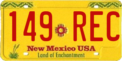 NM license plate 149REC
