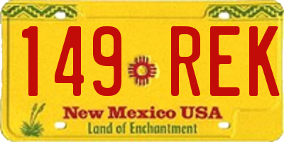 NM license plate 149REK