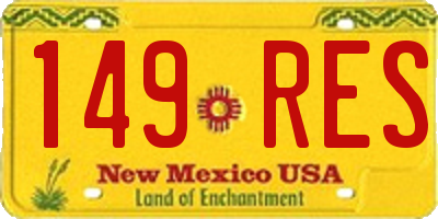 NM license plate 149RES