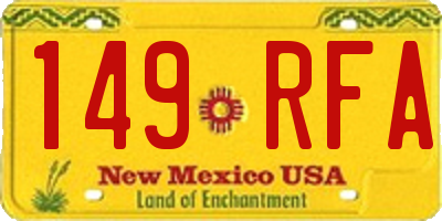 NM license plate 149RFA