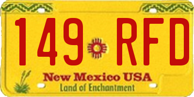 NM license plate 149RFD