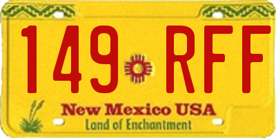 NM license plate 149RFF