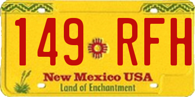 NM license plate 149RFH