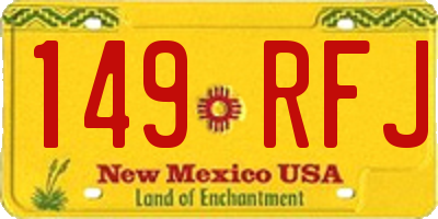 NM license plate 149RFJ