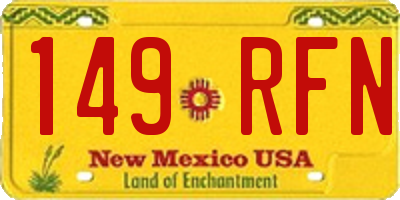 NM license plate 149RFN