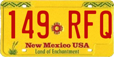 NM license plate 149RFQ